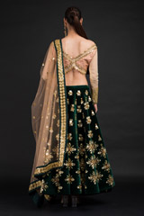 Dark Green Velvet Lehenga_DSC4709