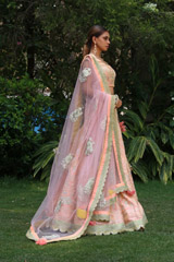 Peach Zari and Dori LehengaIMG_1180