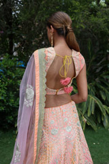 Peach Zari and Dori LehengaIMG_1210