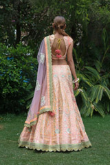 Peach Zari and Dori LehengaIMG_1220