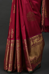 Pink Kanjeevaram Silk Saree With Green Border_DSC2791