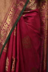 Pink Kanjeevaram Silk Saree With Green Border_DSC2797