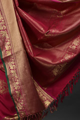 Pink Kanjeevaram Silk Saree With Green Border_DSC2800