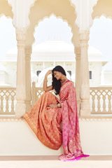 Pink Bandhini Saree1