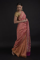 Pink Bandhini Saree_DTR0198