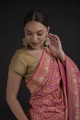 Pink Bandhini Saree_DTR0199