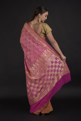 Pink Bandhini Saree_DTR0202