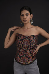 Black Brocade Corset