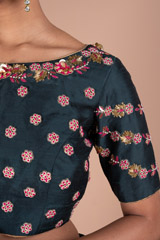 Bottle Green Floral Zardosi LehengaDSC05313