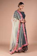 Bottle Green Floral Zardosi LehengaDSC05319