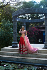 Red Raw silk Zardosi Lehenga204_video