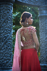 Red Raw silk Zardosi Lehenga_DSC6925
