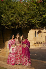 Cherry Pink Raw Silk Zardosi lehenga3