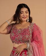 Cherry Pink Raw Silk Zardosi lehenga5