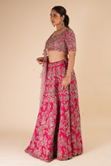 Cherry Pink Raw Silk Zardosi lehengaDSC07879
