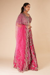 Cherry Pink Raw Silk Zardosi lehengaDSC07881