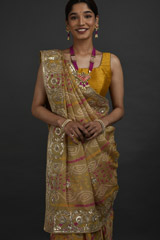 Olive Bhandhej Gota Saree_DSC3300