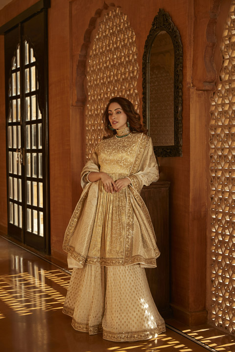 Ivory  Brocade Suit