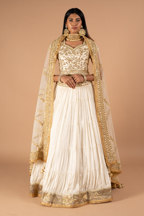 Ivory Golden Lehenga