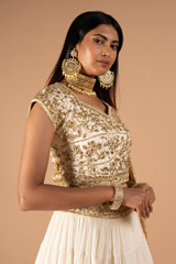 Ivory Golden LehengaDSC00085