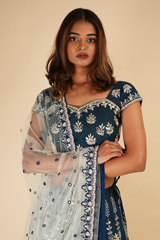 Resham Handwork Teal LehengaDSC00250