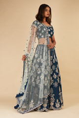 Resham Handwork Teal LehengaDSC00252