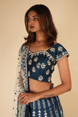 Resham Handwork Teal LehengaDSC00254