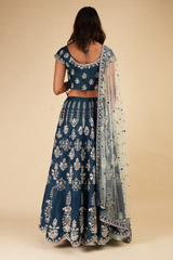 Resham Handwork Teal LehengaDSC00256