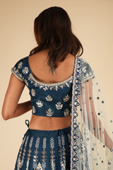 Resham Handwork Teal LehengaDSC00257