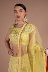 Yellow Dori And Zari LehengaDSC05585