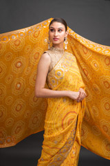 Mustard Yellow Bhandhej Gotta Work Saree_DSC6826-Edit