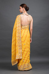 Mustard Yellow Bhandhej Gotta Work Saree_DSC6828-Edit