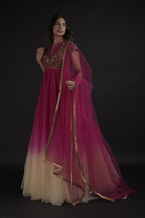 Magenta Zardozi Anarkali Set_DTR9129