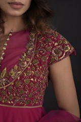Magenta Zardozi Anarkali Set_DTR9134