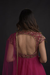 Magenta Zardozi Anarkali Set_DTR9136
