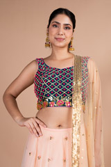 Beige Bead Work LehengaDSC09774