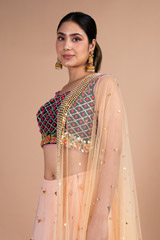 Beige Bead Work LehengaDSC09777