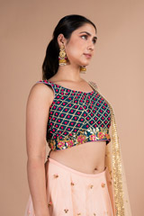 Beige Bead Work LehengaDSC09778