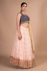 Beige Bead Work LehengaDSC09779