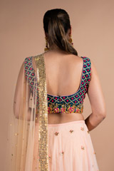 Beige Bead Work LehengaDSC09782