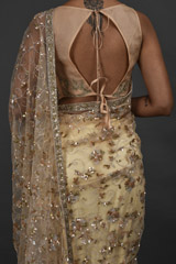 Beige Embellished Net Saree_SUB7150