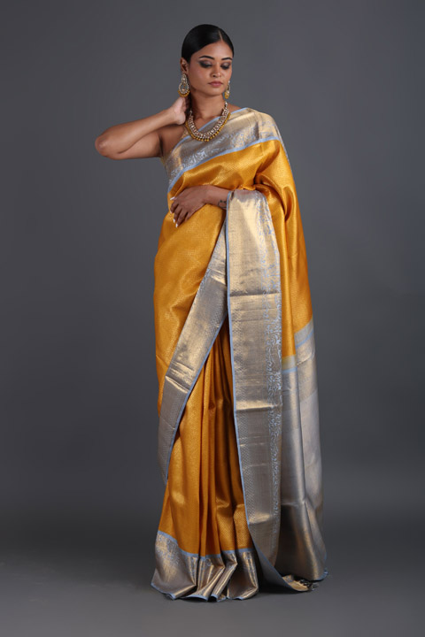 Mustard Kanchivaram Saree