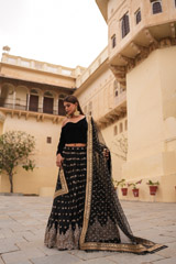 Black Velvet Corset LehengaDSC05943