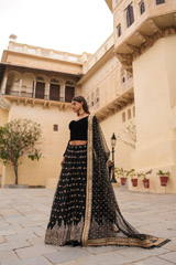 Black Velvet Corset LehengaDSC05949