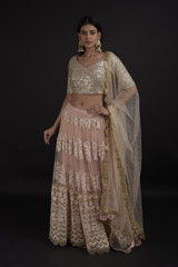 Apricot Blush Thread Work Lehenga