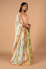 Mint Raws Silk LehengaDSC00126