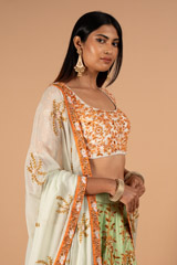 Mint Raws Silk LehengaDSC00127