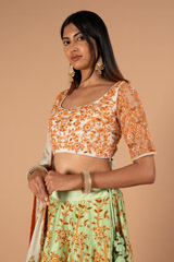 Mint Raws Silk LehengaDSC00132