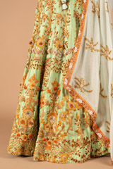 Mint Raws Silk LehengaDSC00135