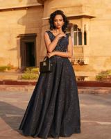 Blue Sleeveless Shimmer Gown